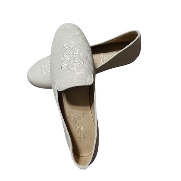 New Aerosoles Betunia LINEN Woven Slip On Loafer Smoking Slippers Women's Sz.9.5 - Picture 2 of 7